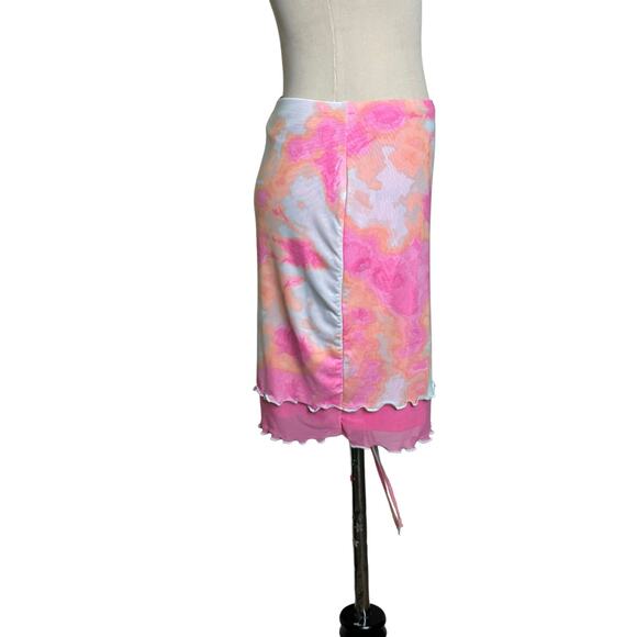 Wild fable pink orange print mesh lined mini skirt size small - Picture 5 of 8